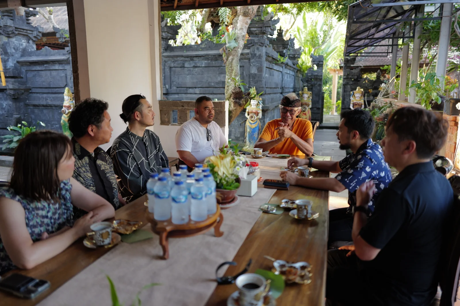 Our group in conversation with Dr I Gede Subawa at his home in Bali